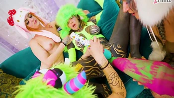 Trinity Eclectic, Didi Devil And Edone Kaliyuga - Tattooed Sluts Wild Lesbian Orgy Dildos, Costumes, Orgasm Moments