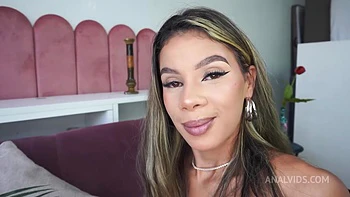 Bea Cherry, Horny Slim Brazilian, First Ever Double Anal Fuck