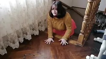 Scooby Doo Cosplay Velma gets fucked while she lost her glasses
