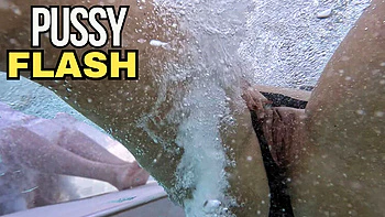 Amateur Teacher Miss Creamy Flashes Pussy at Public Pool & Gets Help Masturbating - Risky Outdoor Sex with People Nearby