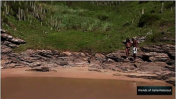 Beautiful Brunette Fucked By A Huge Cock On The Seaside Beach