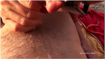 Alexandra Wett In Kinky Beach Wanker Caught Jerking Off With My Stepsister