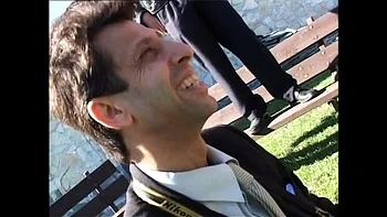 Double Cock Blonde Anal Orgy in Garden with Silvia Lancome