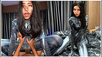 Petite Spider Girl Cant Hold Her Horny Side