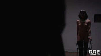 Cock Sucking Epiphany: Brunette Slobbers Over Massive Hard-On