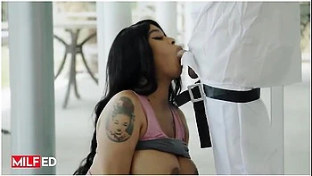 Milk Man Ricky Spanish Pounds Paris The Muses Pussy Until He Cums All Over The Floor