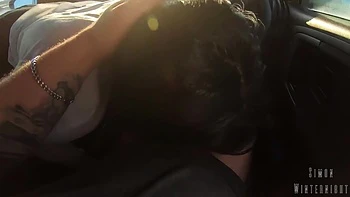 Slutty Coworker Sucks Cock In The Car And Swallows A Mouthful Of Cum - Black Lynn And Simon Winternight