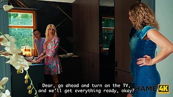 SHAME4K. Blonde MILF is riding a young cock secretly