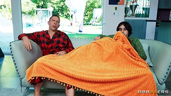 Sucks Her Bfs Cock While Giving A Footjob To His Stepdad With Mick Blue And Molly Little