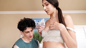 Aria Sloane gets her shaved pussy eaten and fucked by her boyfriend