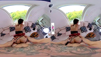 Catwalk Model Gets an Anal Creampie - Hot Teen Amateur Bent Over the Couch Doggystyle and Missionary: VR Porn