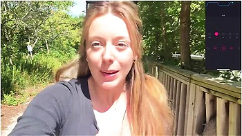 A Walk In The Woods Never Felt So Good! Public Orgasm Almost Caught!