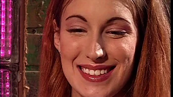 Young tall redhead does anal in the bar