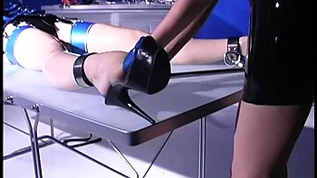 Kinky redhaired slut in bondage gets nipples teased