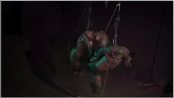 Shibari Hook Suspension - Tattoo Couple Bondage In The Air