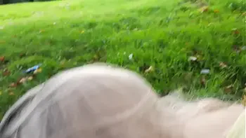 Slutty Blonde Teen Rides a Dick in Crowded Public Park