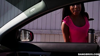 Horny Student Gets Fucked In Car Outside University