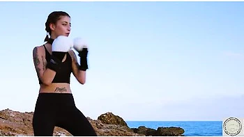 Boxer Tied Up And Spanked Before Rimming Her Dom Along The Balearic Sea - Real Domination