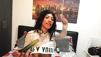 Brunette masturbates with two big dildos by TatiMartin: Amateur, Masturbation  Latina Porn