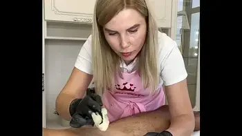 During the training of an apprentice client powerfully cum in the office SugarNadya