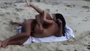 Couple fuck on a beach: Doggy, Cowgirl  Missonary Porn