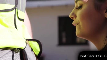 Grounded 19 y/o Teenage Slut Violet Starts Lets Delivery Man