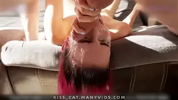 Sloppy Upside Down Throat Fuck |  Balls Deep Facefucking - Kiss Cat