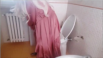 My Stepaunt On Toilet