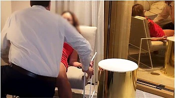 Begs Married Stranger To Cum Inside While Husband Gambles