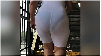 See Through Spandex Shorts Visible Panties