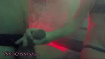 Flashing my dick in front of a young girl in public swimming pool SPA and helps me masturbate - it's very risky with people near - MissCreamy