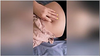 Sexy Asian College Student Playing Her Belly Button