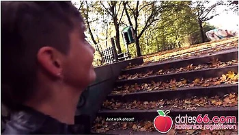 Weird-looking German Milf Fucked In Public By Stranger