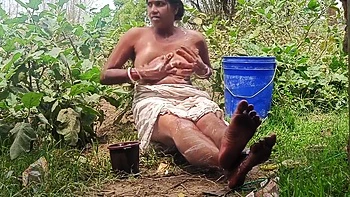 Village Life A Sexy Bhabhi Bathing Outdoor South Indian