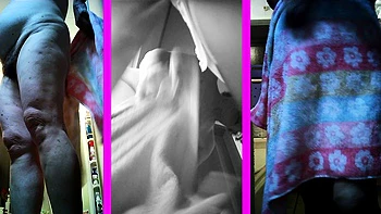 Ugly mother Yoriko, 73 years old, undressing, 3 screen voyeu