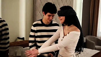 Russian teen brunette gets filled with cum