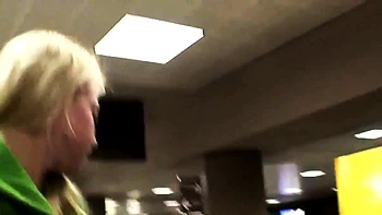 Behind the scenes with busty babe