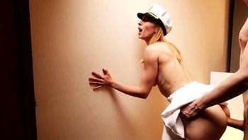 Hardcore anal with petite Russian waitress on a liner