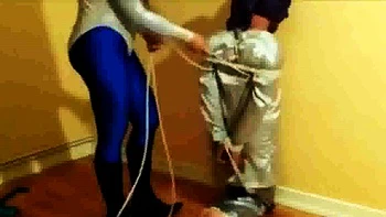 Spandex and hogtied (Amateur Femdom with Jade)