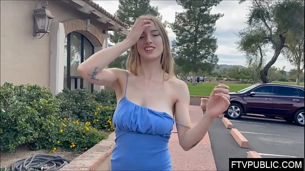 blonde flashing tits