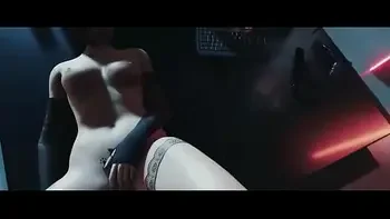 Cyberpunk 2077: Hungry lesbians having sex with a futanari