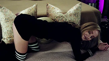 Cute couple tries anal sex for the first time with a thong on