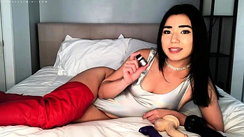 Stacked brunette goes solo toys and masturbation