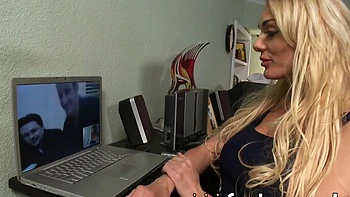 Wild blonde receives kinky drilling from behind, making her gigantic titties and honeypot tingle with pleasure