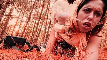 A couple has sex right in the forest, following their desires.