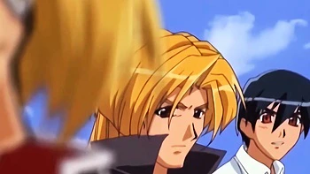 Hot busty anime teens flying around