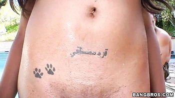 Ebony doll with natural tits Karmin Renee rammed by big white cock