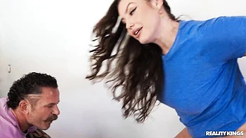 Astonishing curvy brunette Mandy Waters rammed in the missionary pose