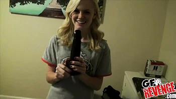 Slutty skinny blonde Brie Turner penetrated in the doggy style