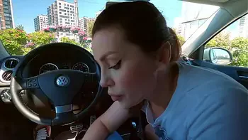 Her fetish, swallow cum in the car